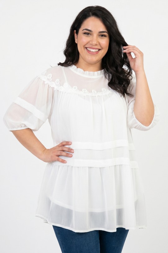Chemises & blouses Femme Blanc Pomme Rouge PC6563&Blanc Efashion Paris