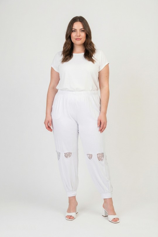 Pantalons Femme Blanc Pomme Rouge PB83&Blanc Efashion Paris