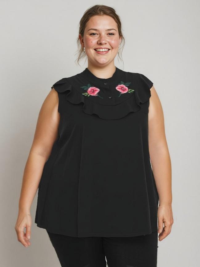 Tops Femme Noir Pomme Rouge A965 #c Efashion Paris