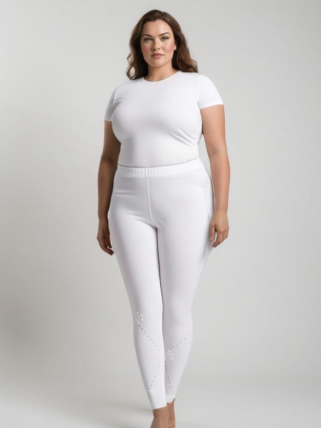 Leggings  Femme Blanc Pomme Rouge B135 #c Efashion Paris