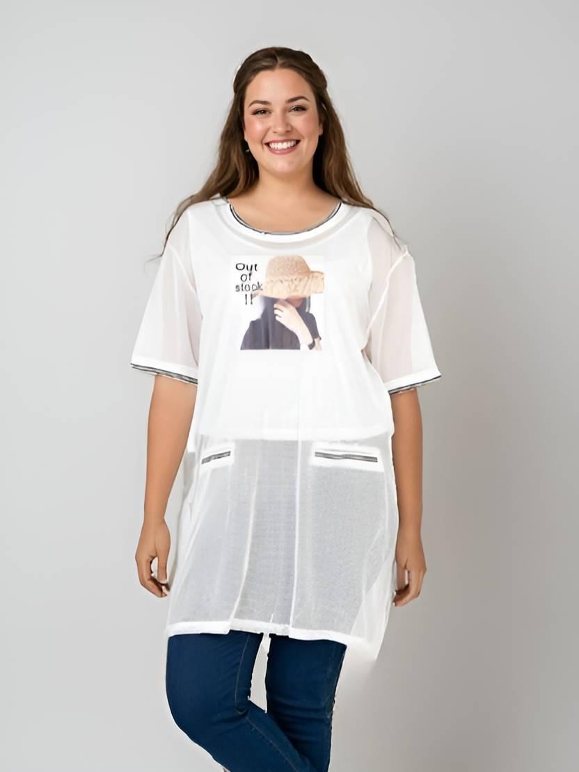 Tuniques Femme Blanc Pomme Rouge C6562 #c Efashion Paris