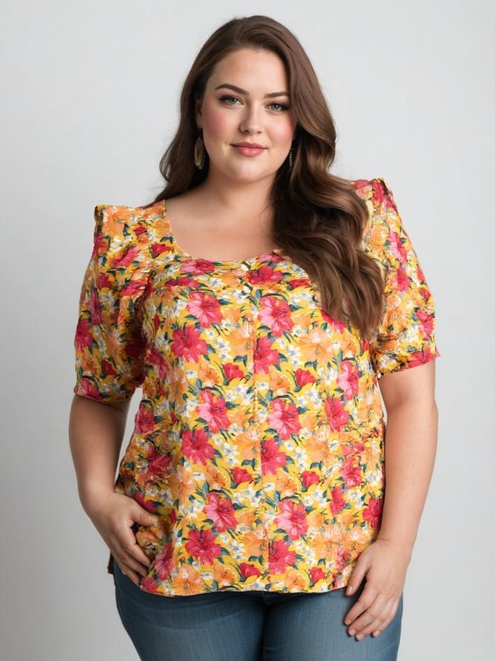 Tops Femme Jaune Pomme Rouge C6565 #c Efashion Paris