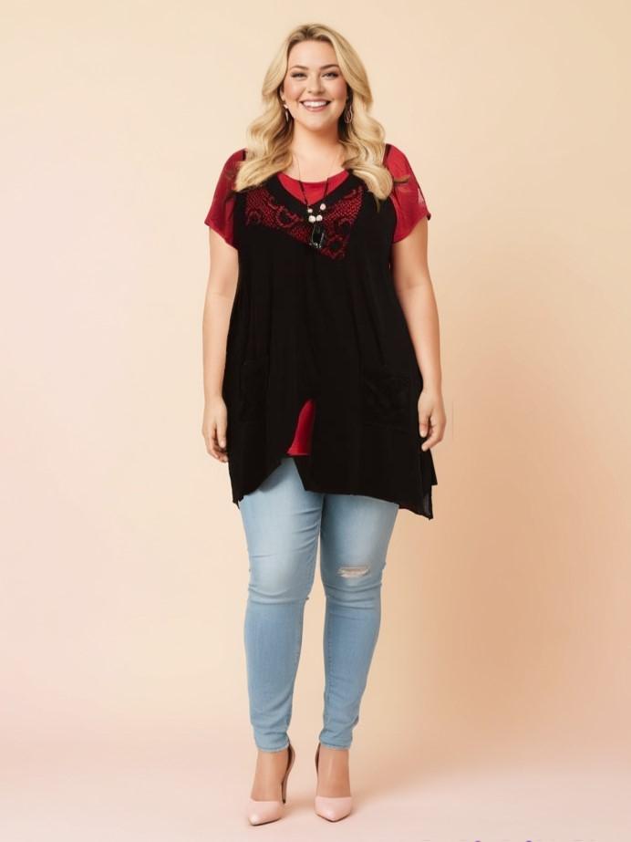 Tuniques Femme Rouge Pomme Rouge A595 #c Efashion Paris