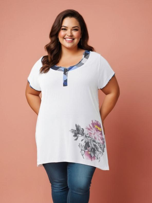 T-shirts Femme Blanc Pomme Rouge A598 #c Efashion Paris