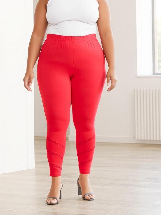 Leggings  Femme Rouge Pomme Rouge B225 #c Efashion Paris