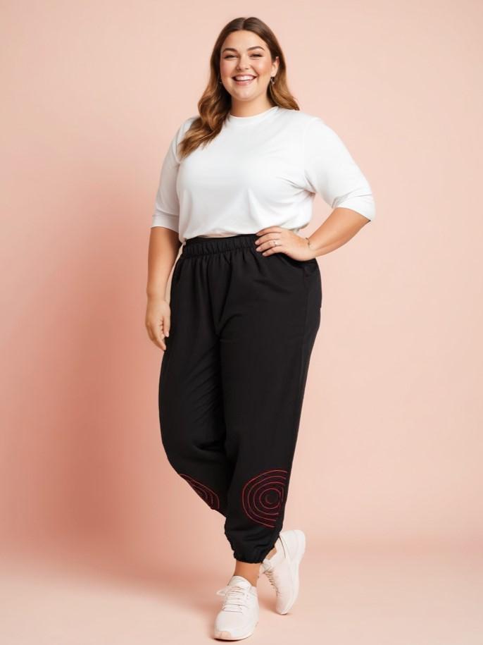 Pantalons Femme Noir Pomme Rouge B163 #c Efashion Paris