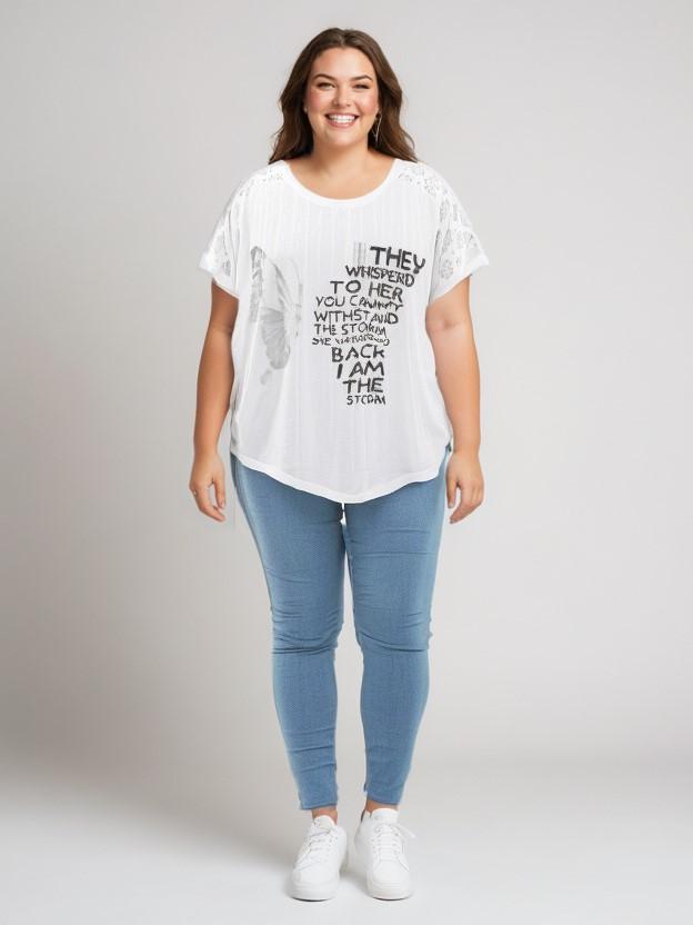 T-shirts Femme Blanc Pomme Rouge C8010 #c Efashion Paris