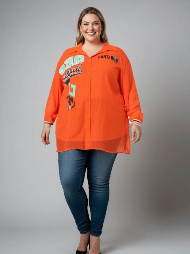 Chemises & blouses Femme Orange Pomme Rouge C6599 #c Efashion Paris