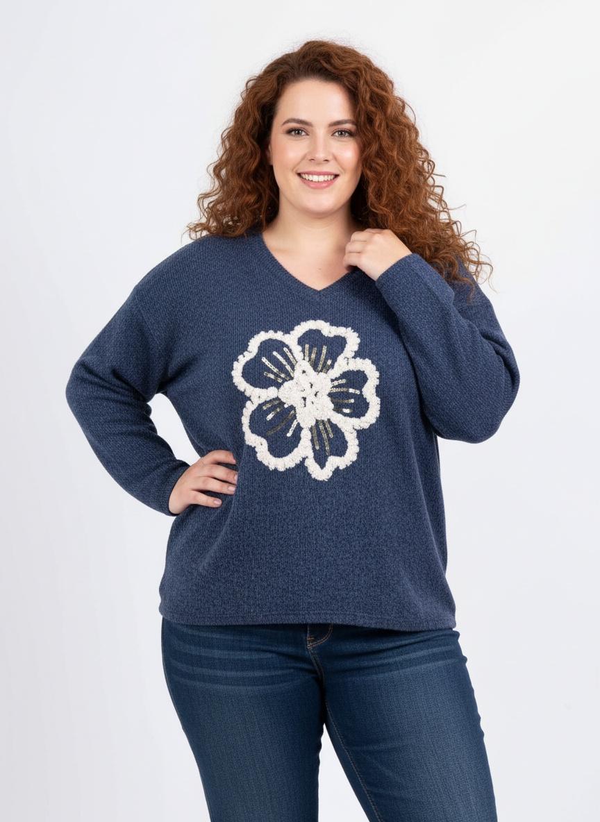 Pulls Femme Bleu Pomme Rouge T21410 #c Efashion Paris