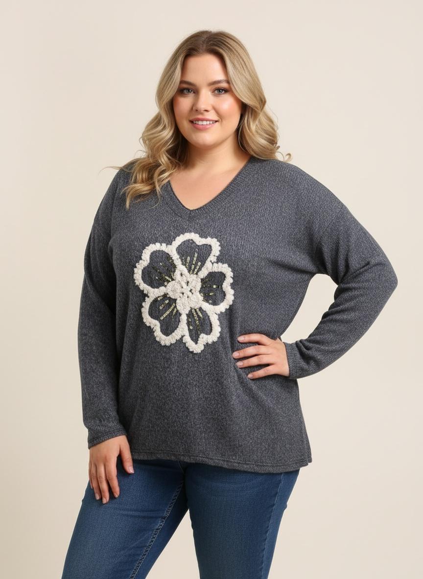 Pulls Femme Gris Pomme Rouge T21410 #c Efashion Paris