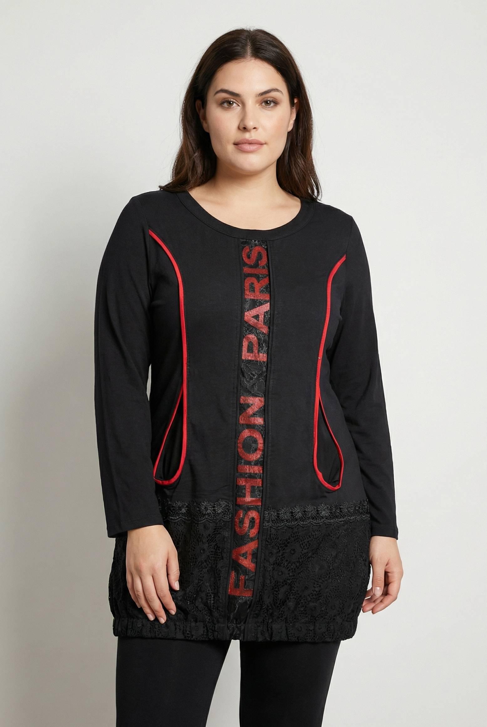 Tuniques Femme Noir Pomme Rouge A558 #c Efashion Paris