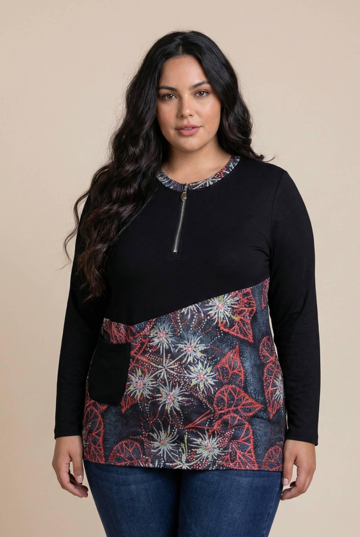 Tops Femme Noir Pomme Rouge C6243 #c Efashion Paris