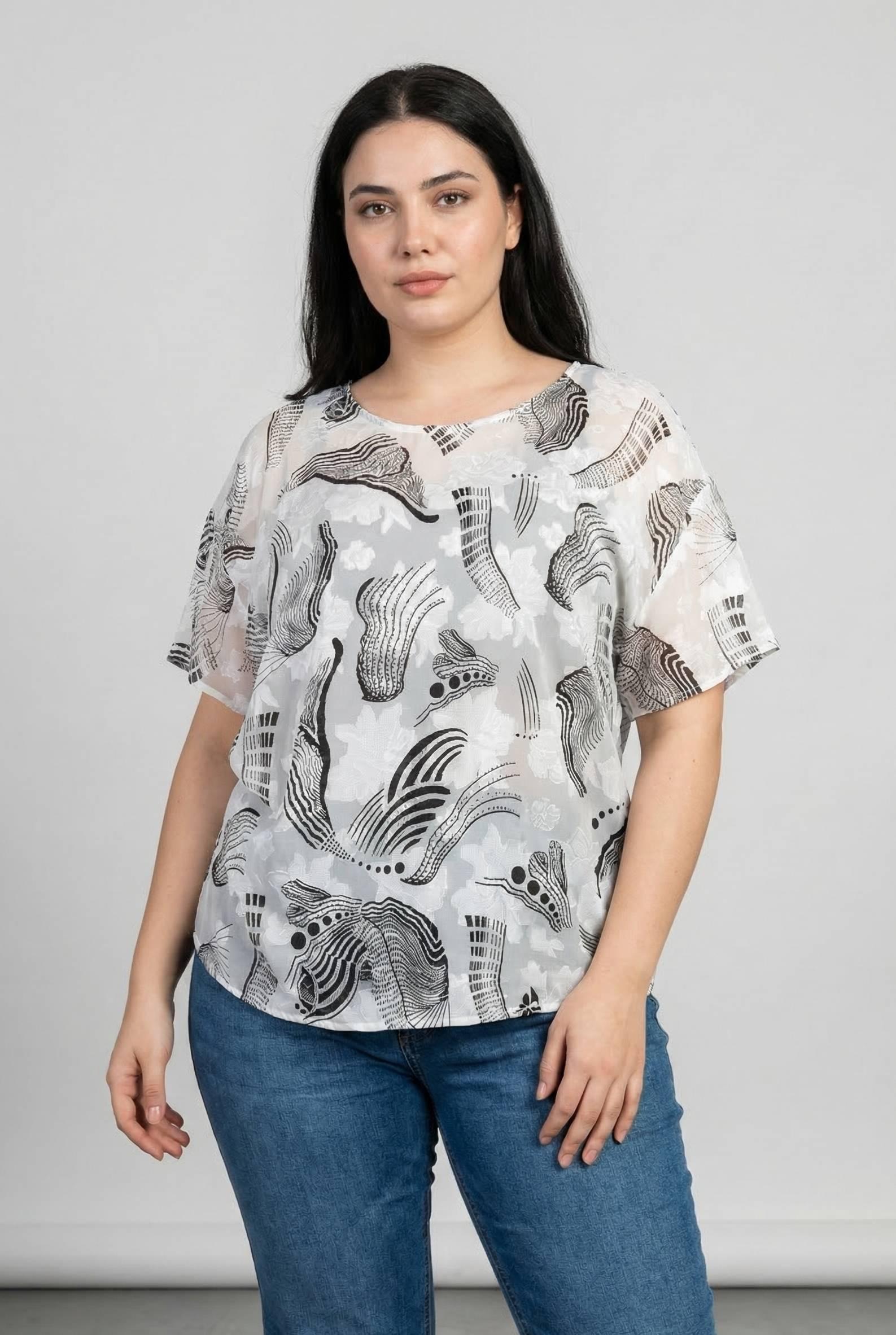 Tops Femme Blanc Pomme Rouge C6597 #c Efashion Paris