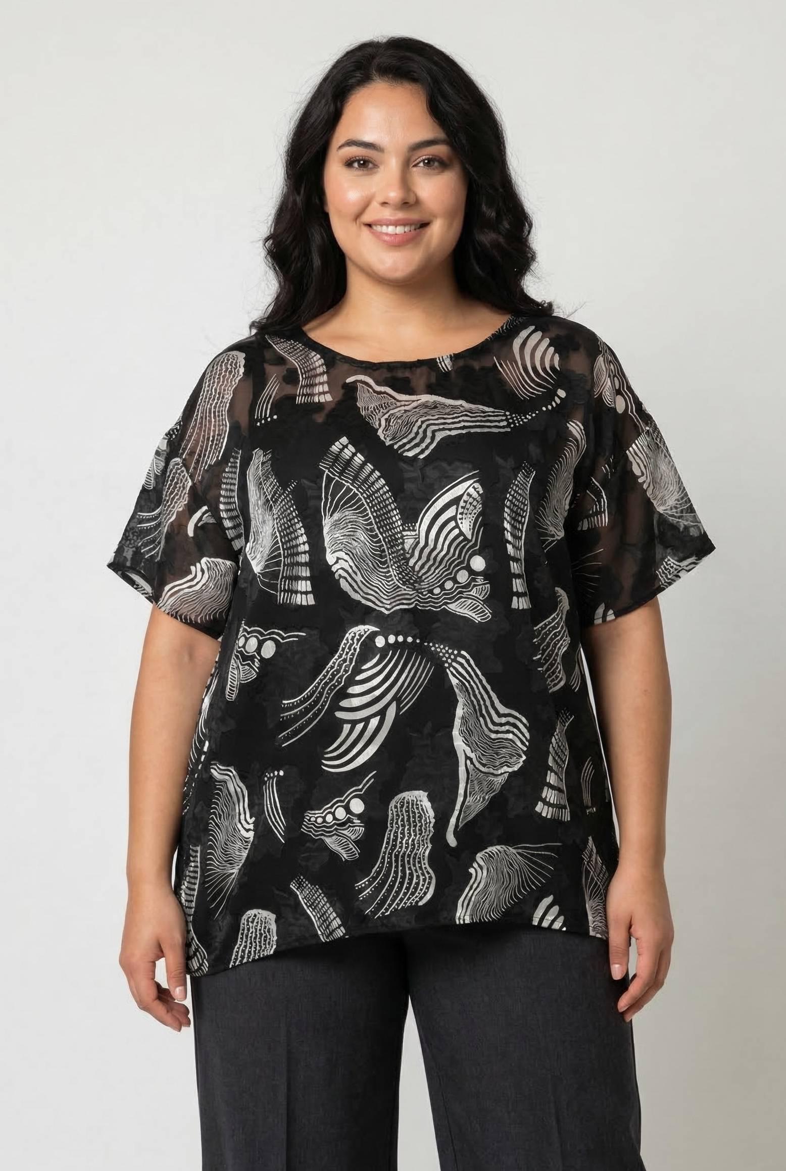 Tops Femme Noir Pomme Rouge C6597 #c Efashion Paris