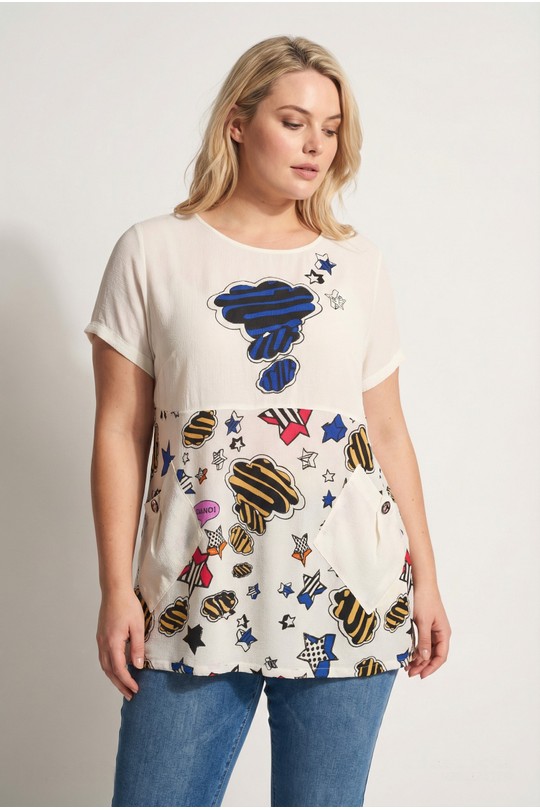 Tuniques Femme Blanc Pomme Rouge P-A875 #c Efashion Paris