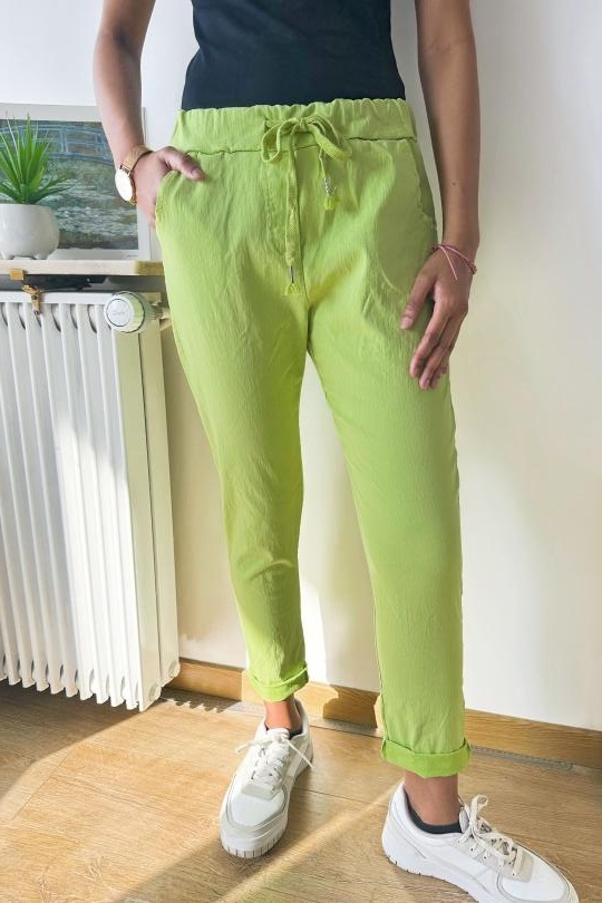 Pantalons Femme Vert pomme ZAFA Paris B0P002 Efashion Paris