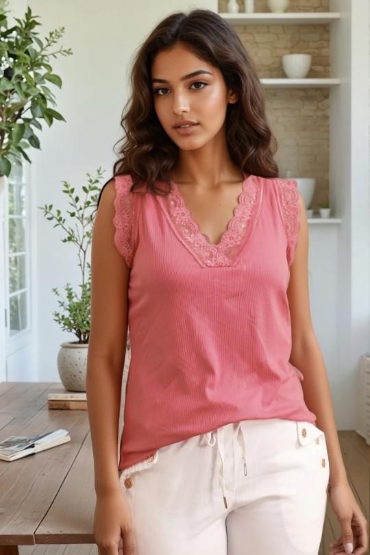 Canotte Donna Terra-cota ZAFA Paris 20EZ0H040 Efashion Paris