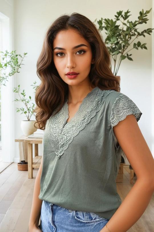 Tops Femme bleu cyan ZAFA Paris 20E02H12 Efashion Paris