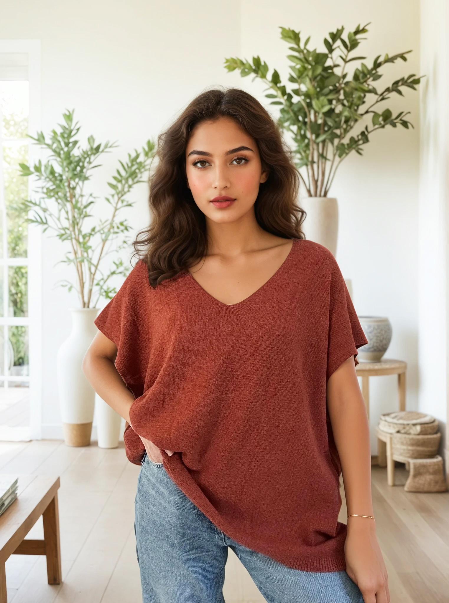 Jumpers Women Brique ZAFA Paris 96E75H22 #c Efashion Paris