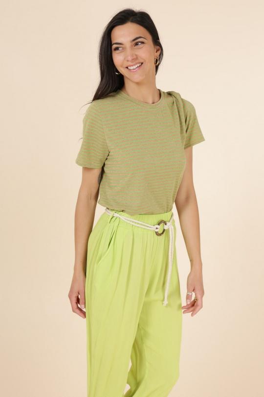 T-shirts Femme Vert anis JOWELL 13046 Efashion Paris