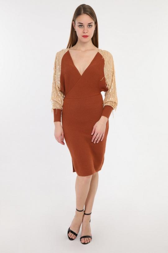 Midi dresses Women Camel JOWELL YPU720 Efashion Paris