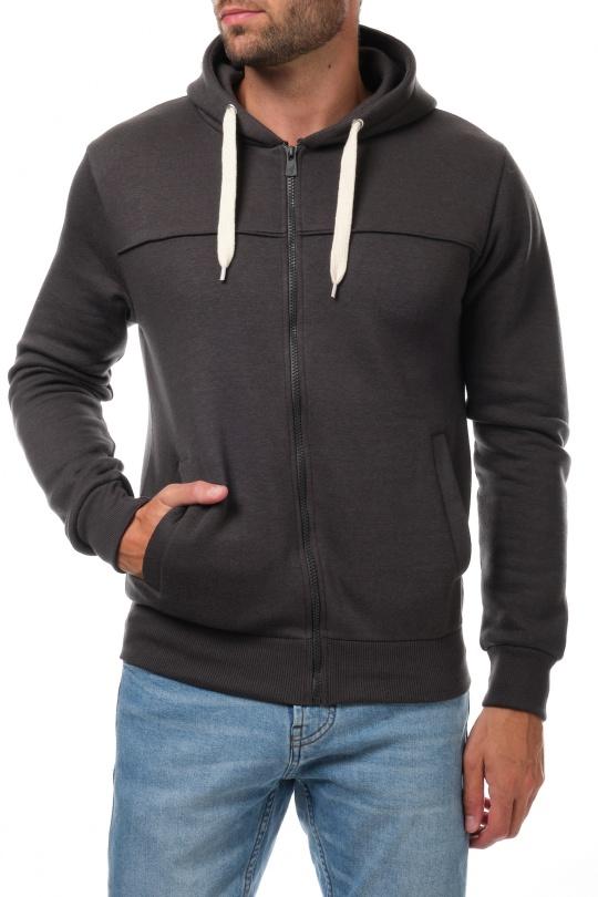 Gilets Homme Anthracite Hopenlife GILET À CAPUCHE LAURENT-2 Efashion Paris