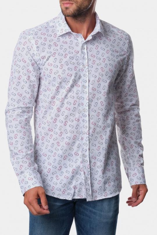 Chemises Homme Rouge Hopenlife CHEMISE IMPRIMÉE CHROME-(XL-5XL) Efashion Paris