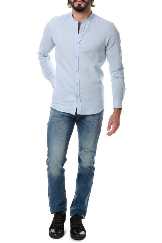 Camisas Hombre Blue Hopenlife CHEMISE COL MAO EN LIN DADAM-(S-XXL) Efashion Paris