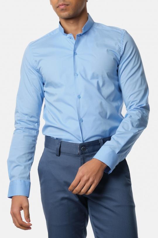 Chemises Homme Bleu Hopenlife CHEMISE UNI GON-(S-XXL) Efashion Paris
