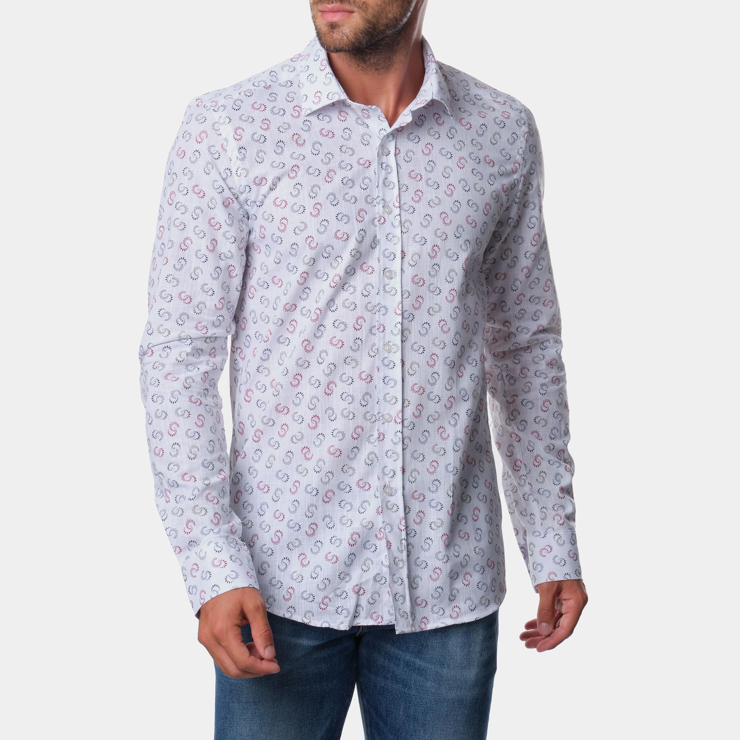 CHEMISE IMPRIMÉE CHROME-(XL-5XL)-ROUGE