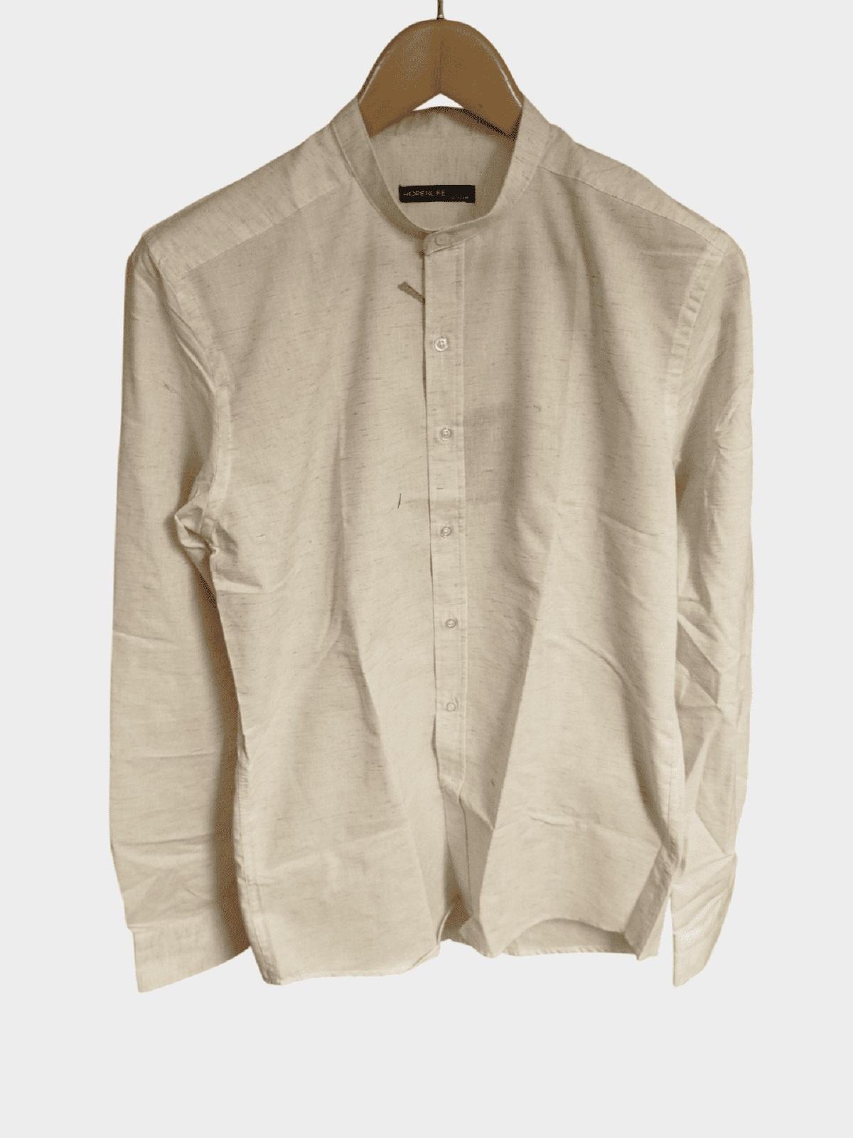 Chemises Homme Beige Hopenlife CHEMISE COL MAO EN LIN DADAM-(M-3XL) #c Efashion Paris