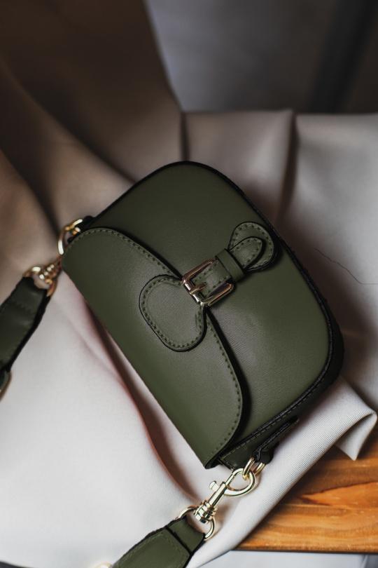 A tracolla Borse Khaki ITALINA - RITELLE (CHERRY LEATHER) 4063 Efashion Paris