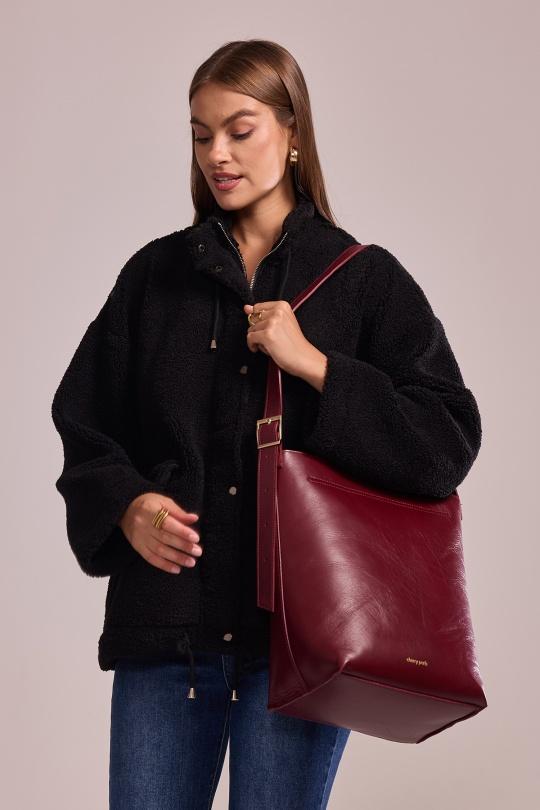 Cabas Maroquinerie Bordeaux ITALINA - RITELLE (CHERRY LEATHER) 4185 Efashion Paris