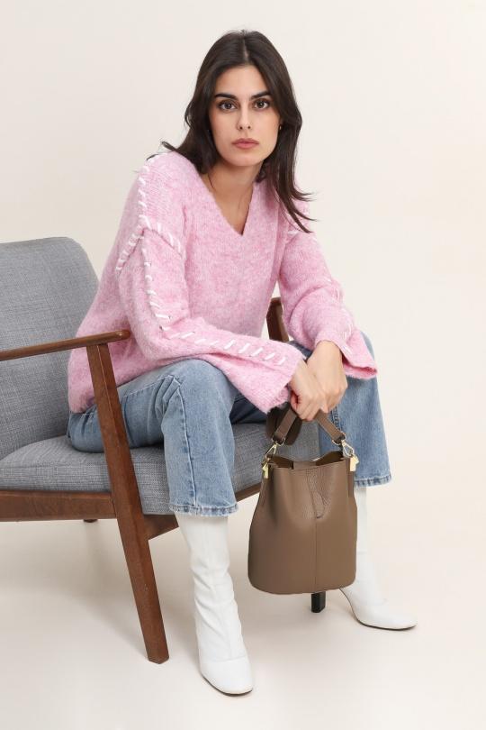 Shoulder bags Bags Dark taupe ITALINA - RITELLE (CHERRY LEATHER) 4090 Efashion Paris