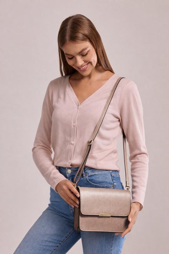 Shoulder bags Bags Light taupe ITALINA - RITELLE (CHERRY LEATHER) 4186 Efashion Paris