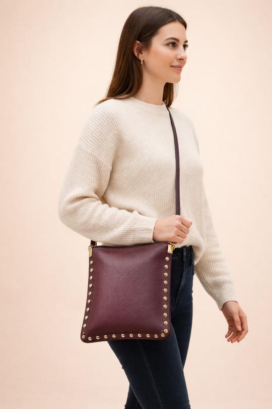 Shoulder bags Bags Cognac ITALINA - RITELLE (CHERRY LEATHER) 4202 Efashion Paris