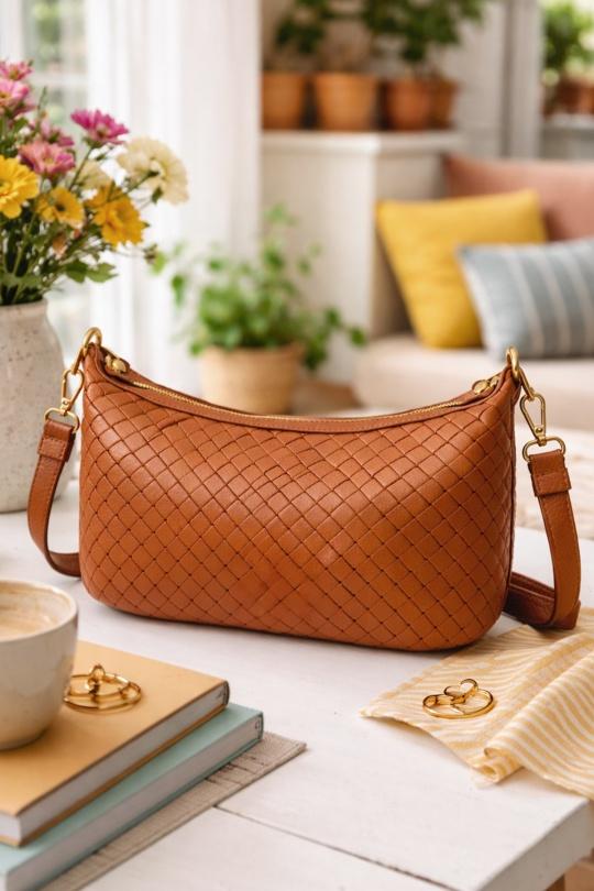 Sacs à bandoulière Maroquinerie Cognac ITALINA - RITELLE (CHERRY LEATHER) 4208 Efashion Paris