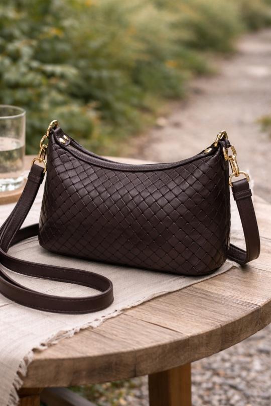 Sacs à bandoulière Maroquinerie Cognac ITALINA - RITELLE (CHERRY LEATHER) 4208 Efashion Paris