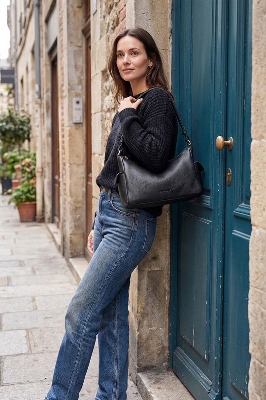 Sacs à main Maroquinerie Noir ITALINA - RITELLE (CHERRY LEATHER) 4216 Efashion Paris