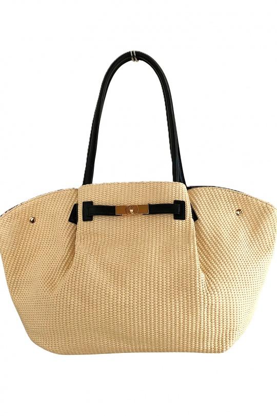 Cabas Maroquinerie Noir SAS ANOUSHKA 490 Efashion Paris