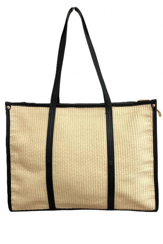 Cabas Maroquinerie Noir SAS ANOUSHKA 491 Efashion Paris