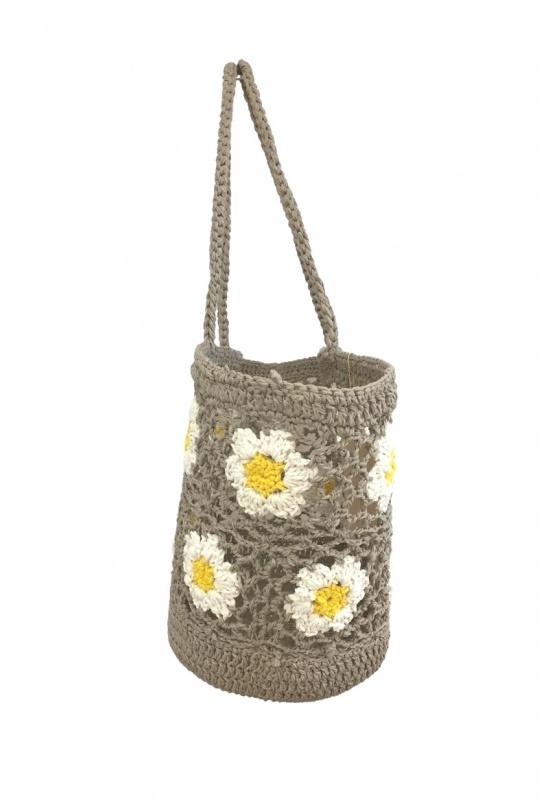 Cabas Maroquinerie Fleur beige SAS ANOUSHKA C19090A Efashion Paris