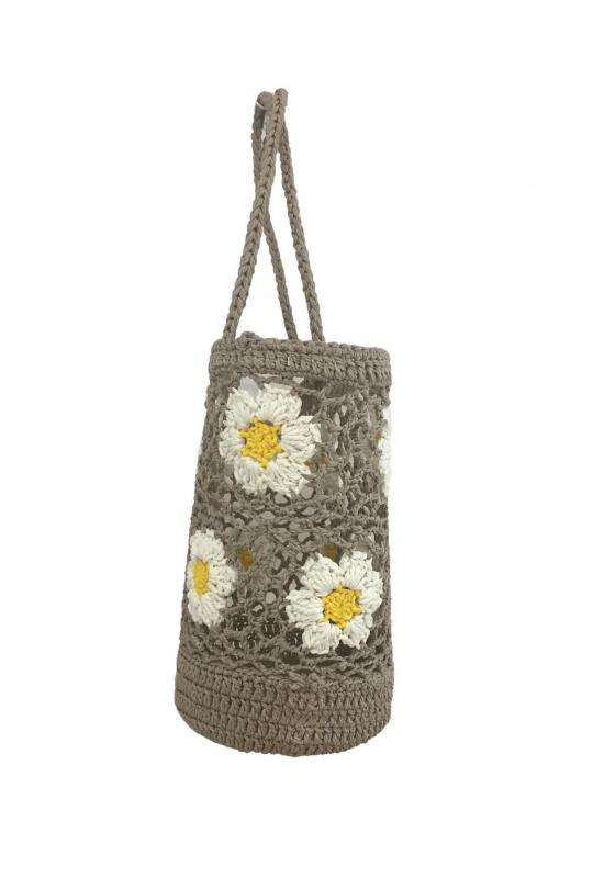 Cabas Maroquinerie Fleur beige SAS ANOUSHKA C19090B Efashion Paris