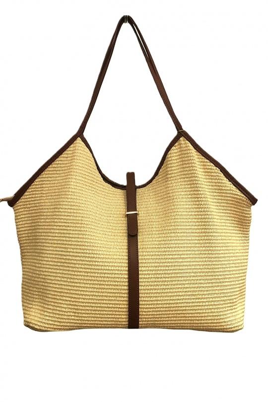 Cabas Maroquinerie Camel SAS ANOUSHKA 492 Efashion Paris