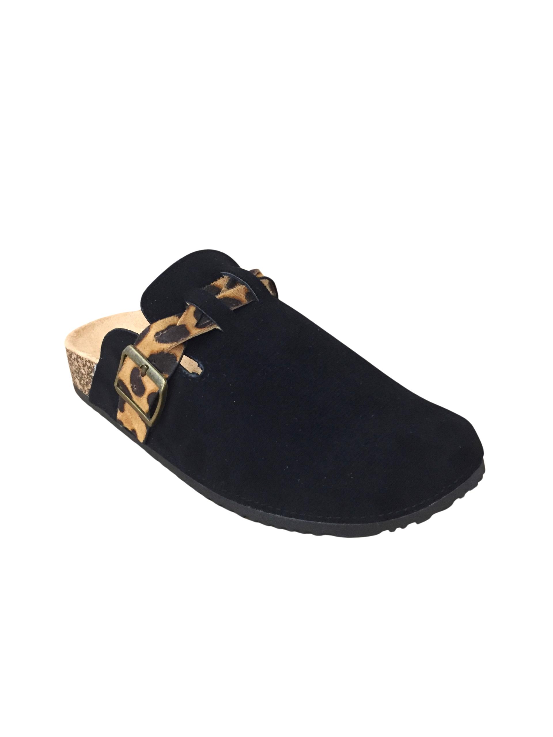 Sandales Chaussures Léopard noir SAS ANOUSHKA 77-38 #c Efashion Paris