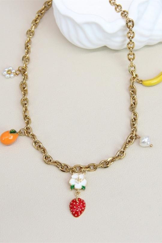 Colliers Accessoires Rouge BELLISSIMA 209COL28 Efashion Paris