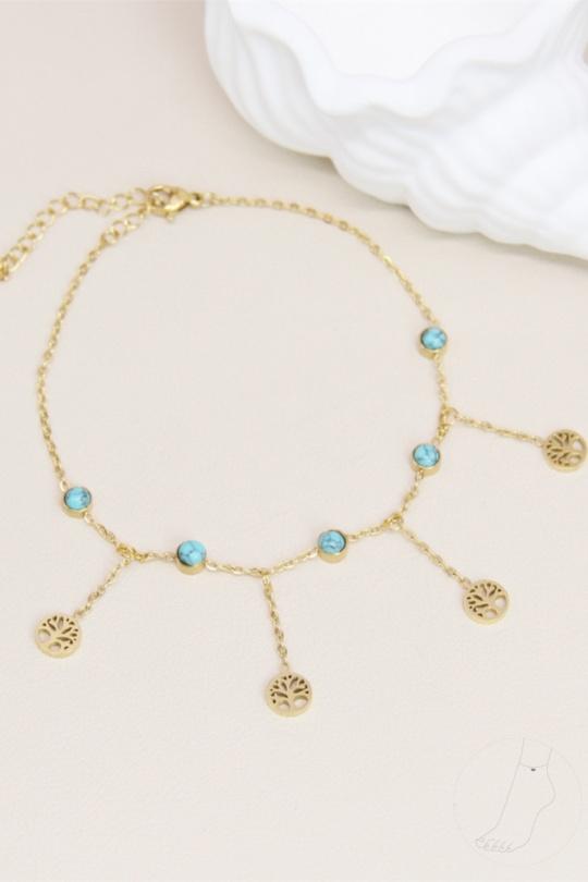 Bracelets de cheville Accessoires Turquoise BELLISSIMA 209CHP04X Efashion Paris