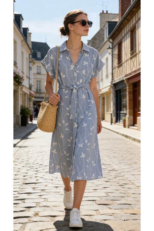 Robes mi-longues Femme Beige Lucky J CLF012 Efashion Paris