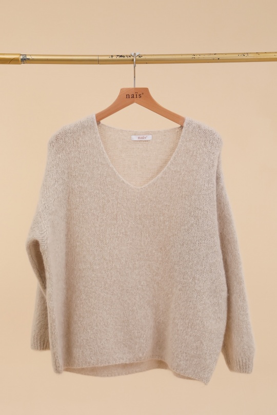Jerséis Mujer Beige Naïs MN10053 Efashion Paris
