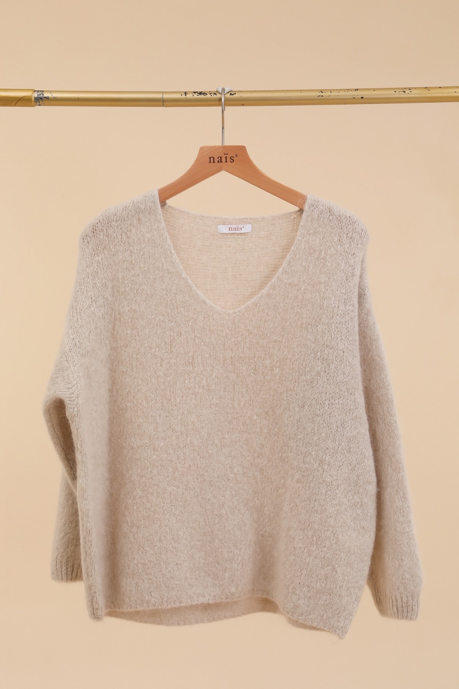 Jerséis Mujer Beige Naïs MN10053 #c Efashion Paris